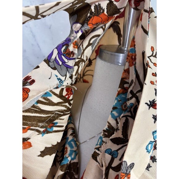 Vintage 60s Butterfly Shift Dress SZ M Red Floral Psychedelic Ruffled 1960s - Picture 12 of 16